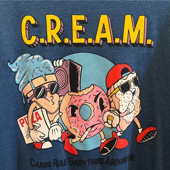 Blue Graphic Tee with Fun Cartoon Design - Picture 1 of 4